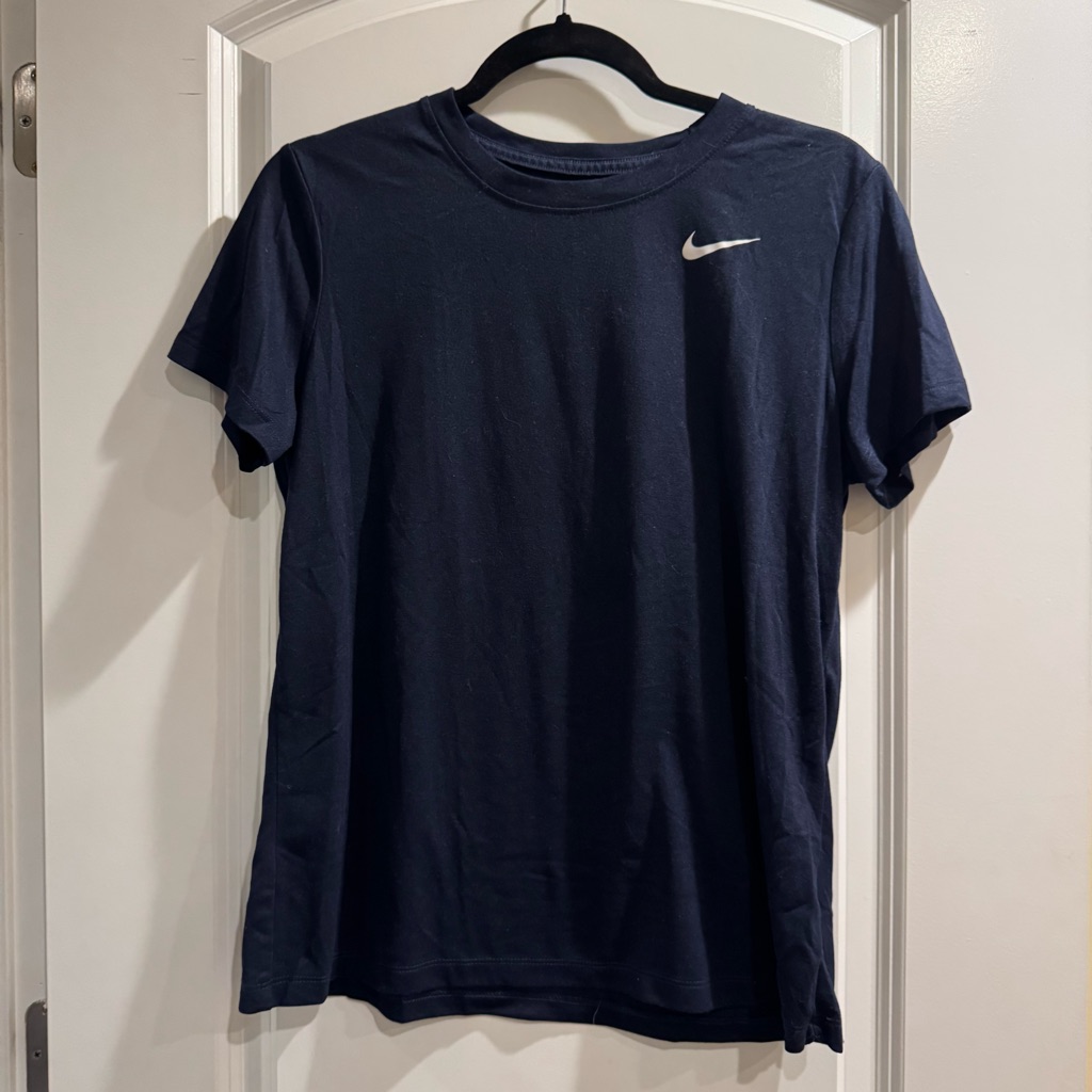 Nike Navy Short Sleeve Tee With White Swoosh